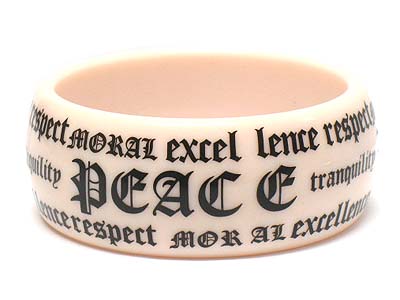 Acryl message printed bangle - peace