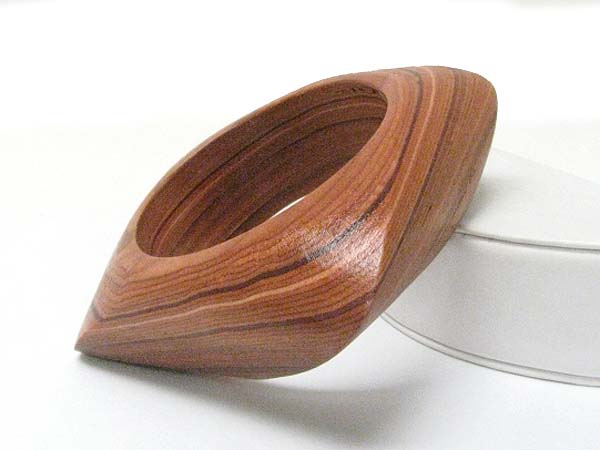 Carved wood fashion bangle