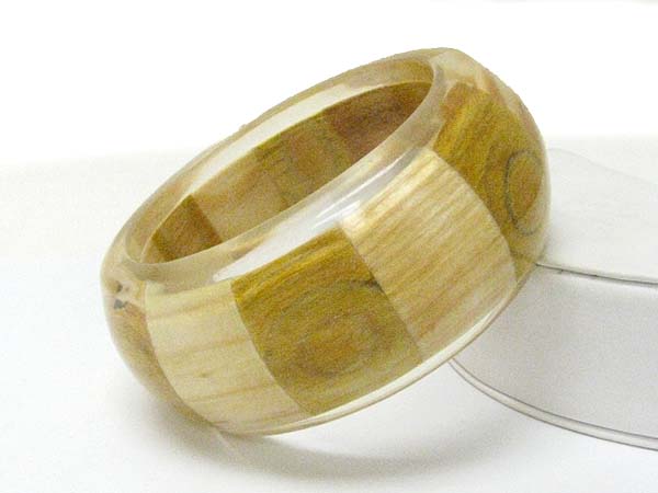 Carved wood fashion bangle