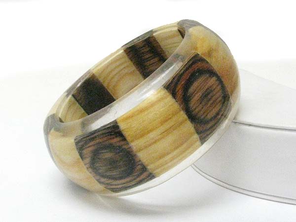 Carved wood fashion bangle