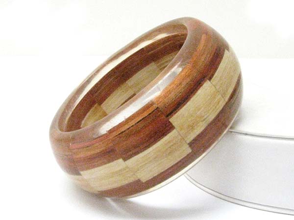 Carved wood fashion bangle