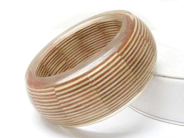 Carved wood fashion bangle