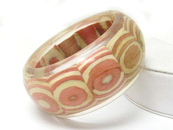 Carved wood fashion bangle