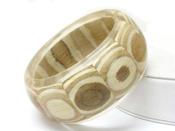 Carved wood fashion bangle