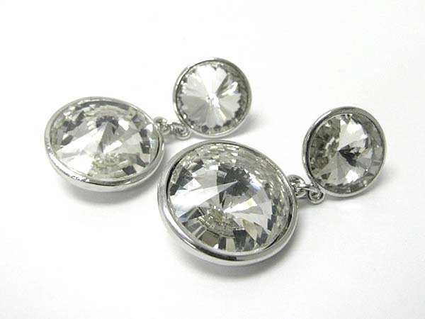 Crystal dual circle link earring