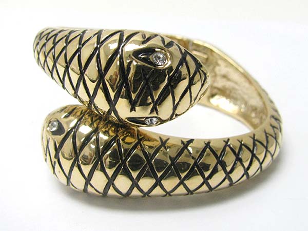 Crystal eye snake metal hinge bangle?