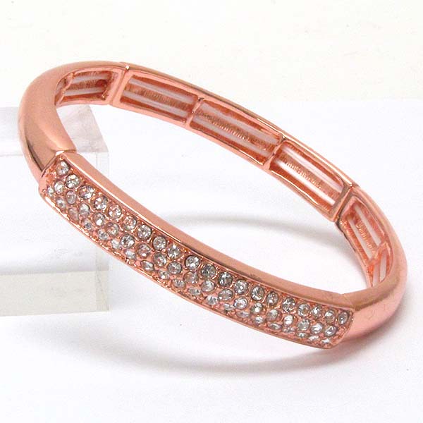 Crystal deco curve bar stretch bracelet