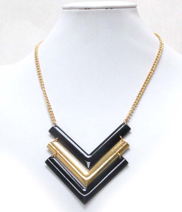 Multi chevron drop necklace