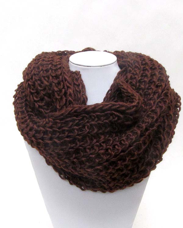 Plain knit infinity scarf