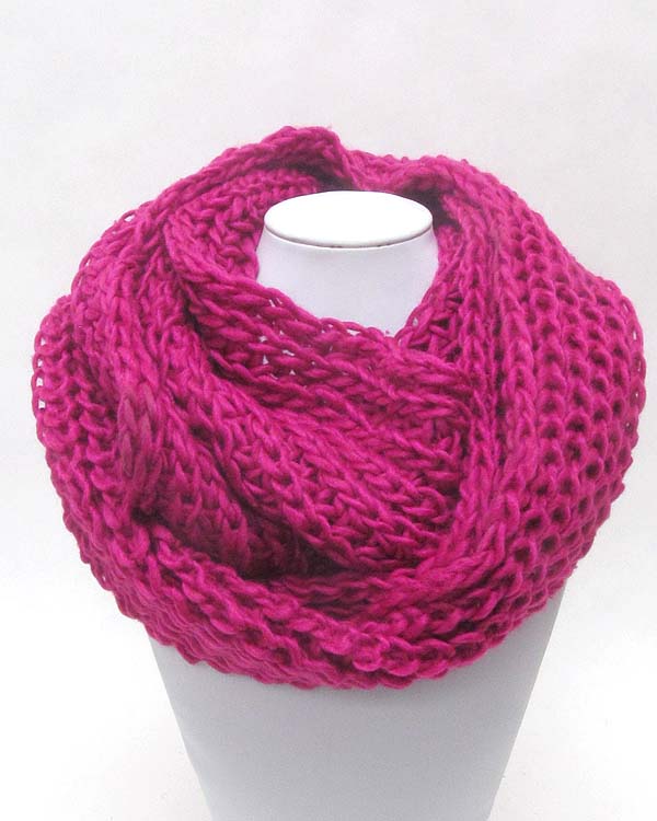 Plain knit infinity scarf