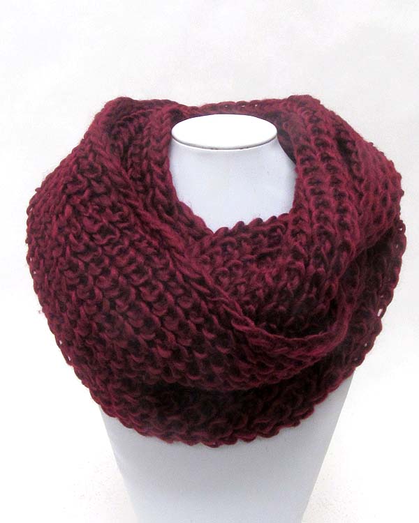 Plain knit infinity scarf