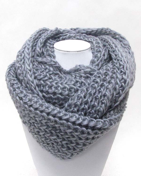 Plain knit infinity scarf