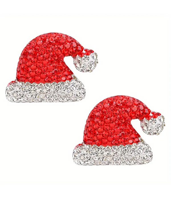 Christmas theme santa hat earring