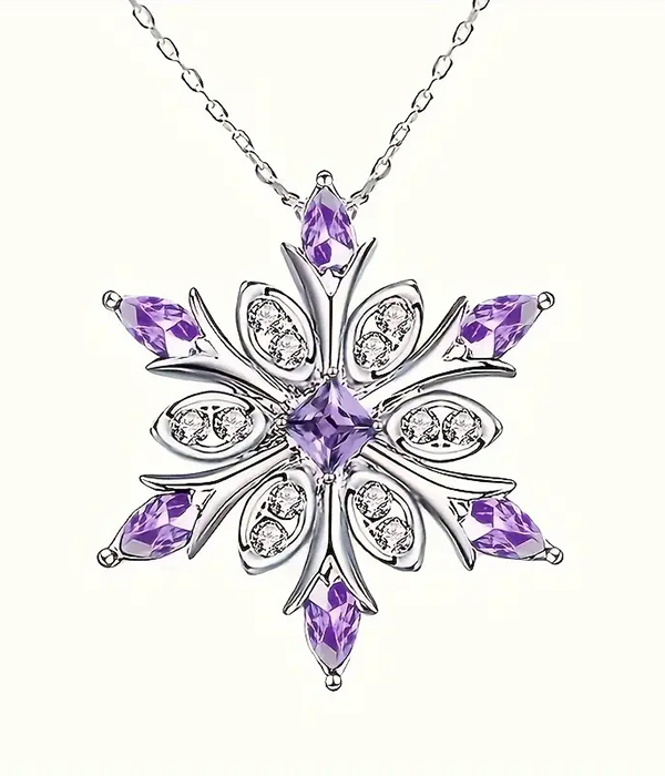 Christmas theme snowflake pendant necklace