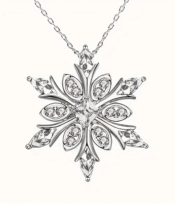 Christmas theme snowflake pendant necklace