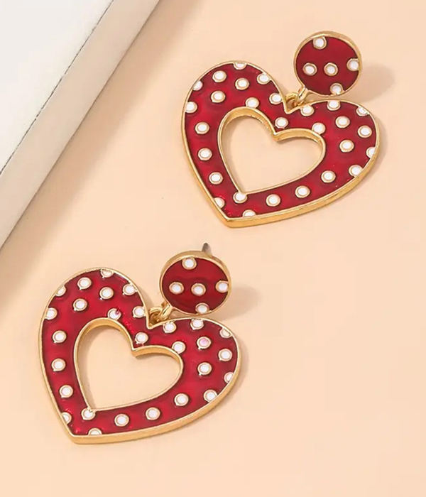 Valentine theme heart earring