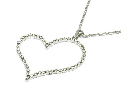 Crystal big heart necklace