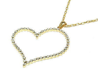 Crystal big heart necklace