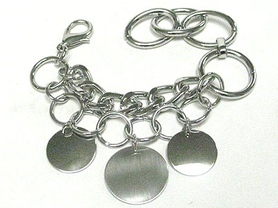 Three metal disk dangle china bracelet