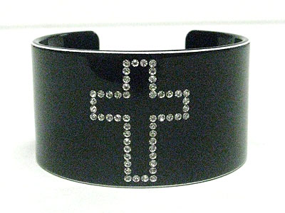 Crystal cross acryl bangle