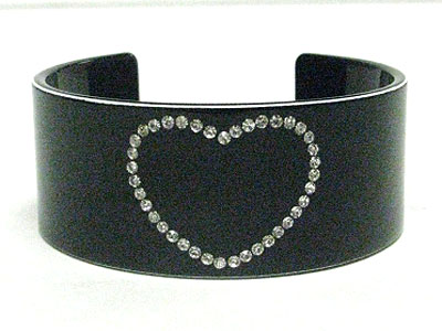 Crystal heart acryl bangle