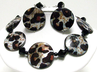 Animal pattern diks link necklace set