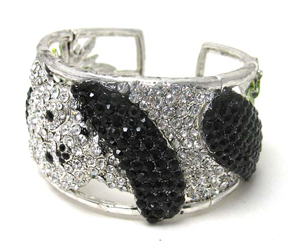 Crystal stud panda stretch bracelet