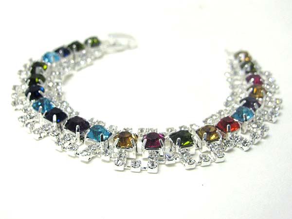 Rhinestone and crystal center bracelet