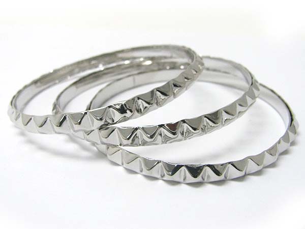 Triple metal bangle set