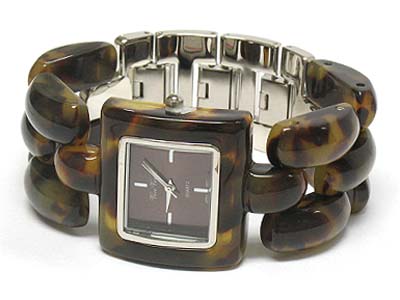 Bulky square marblic acryl fashion watchv