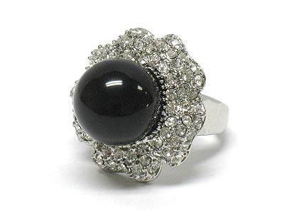 Acryl ball and crystal deco ring 