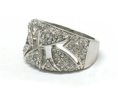 Boutique style crystal paved casting ring