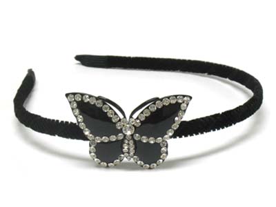 Crystal deco butterfly headband