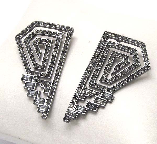 Crystal geometry square earring