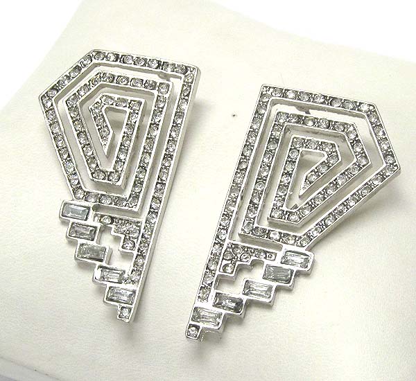 Crystal geometry square earring