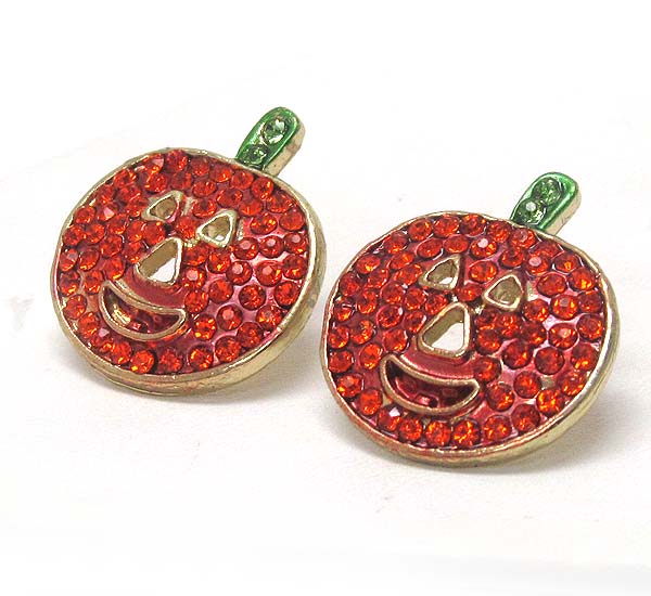 Halloween theme jack o lantern stud earring