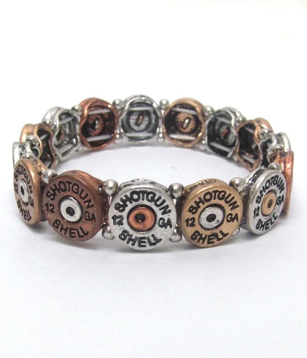 Multi metal bullets linked bracelet