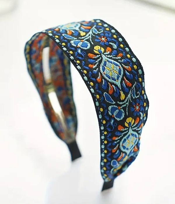 Embroider totem wide headband