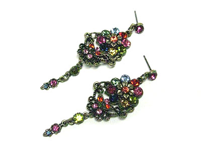 Austrian crystal flower drop earring