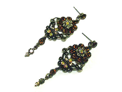 Austrian crystal flower drop earring