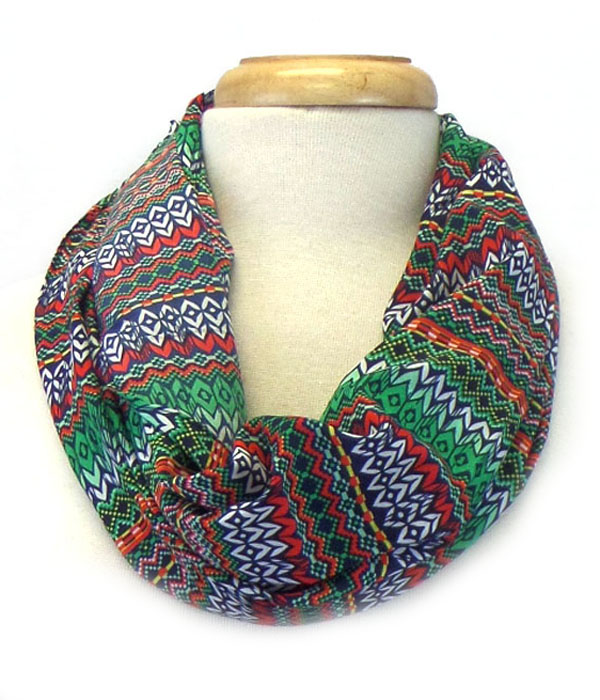 Tribal print pattern infinity scarf