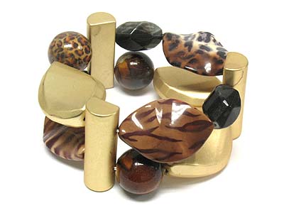 Animal skin pattern double stretch bracelet