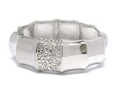 Crystal deco bamboo style hinge bangle 