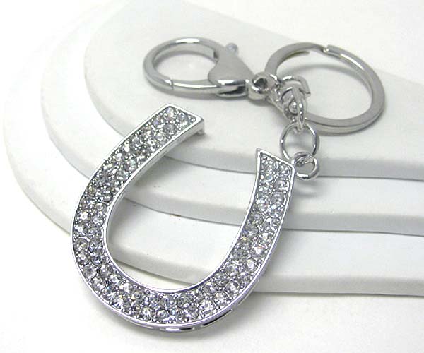 Crystal stud horse shoe key chain