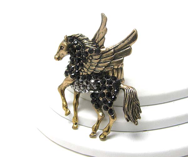 Crystal stud pegasus stretch ring