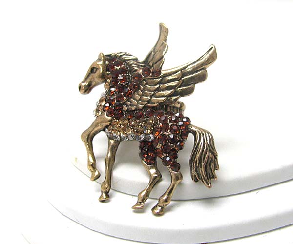 Crystal stud pegasus stretch ring