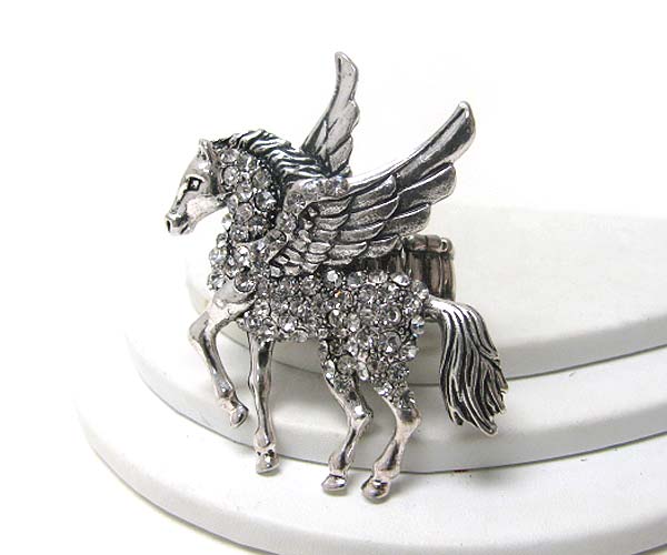 Crystal stud pegasus stretch ring