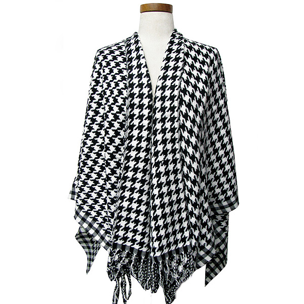 Houndstooth ruana-100% acrylic