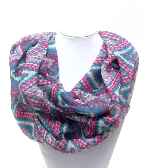 Bohemian print infinity scarf