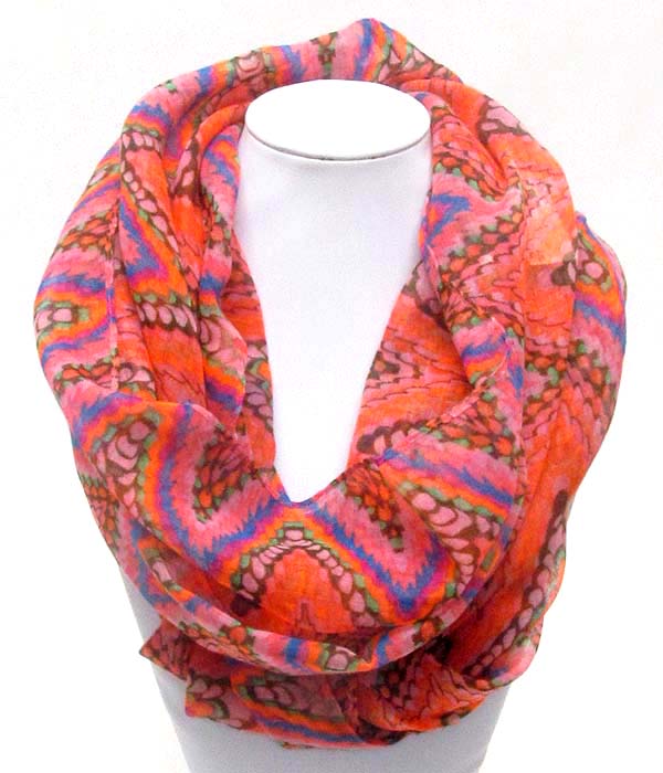 Bohemian print infinity scarf